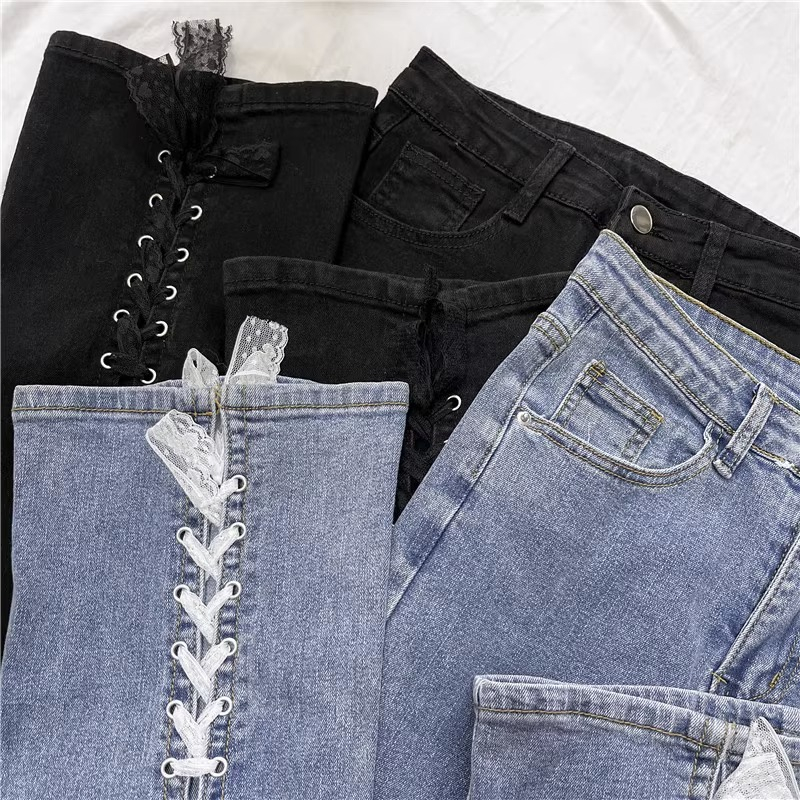 Korea Cutbray Jeans Terbaru / Highwaist Ada Melar Skinny Celana Jeans Wanita