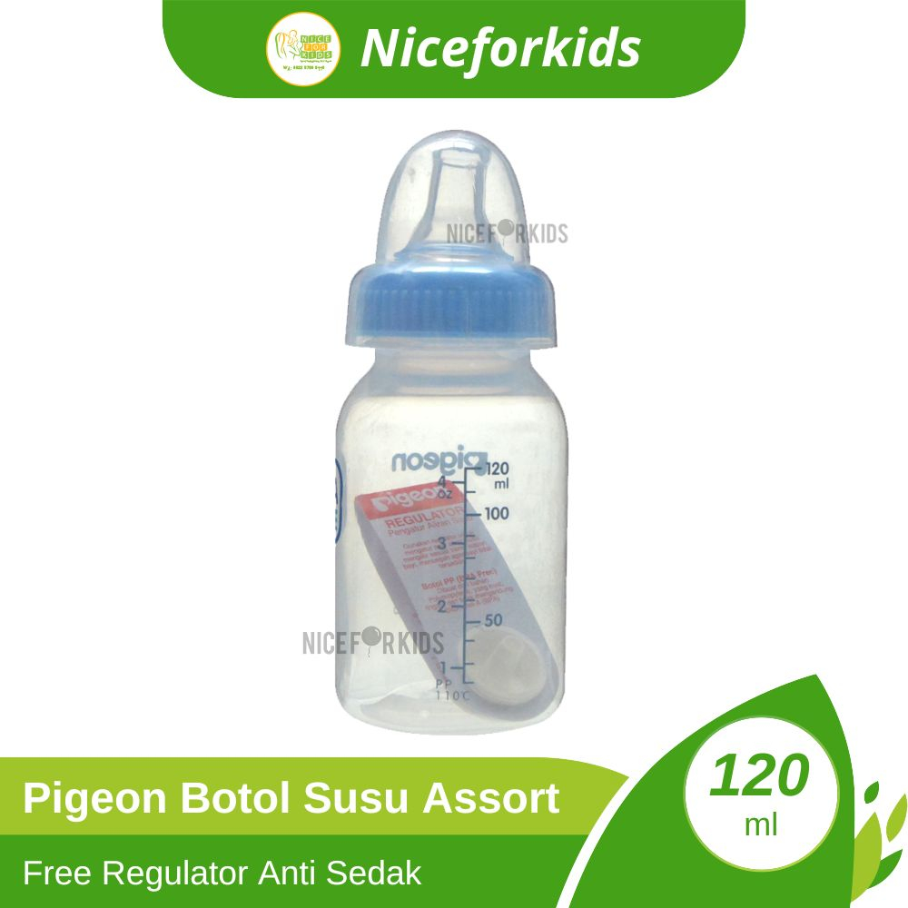 Pigeon Botol Susu Assort Free Regulator Anti Sedak 120ml / Botol Susu Bayi