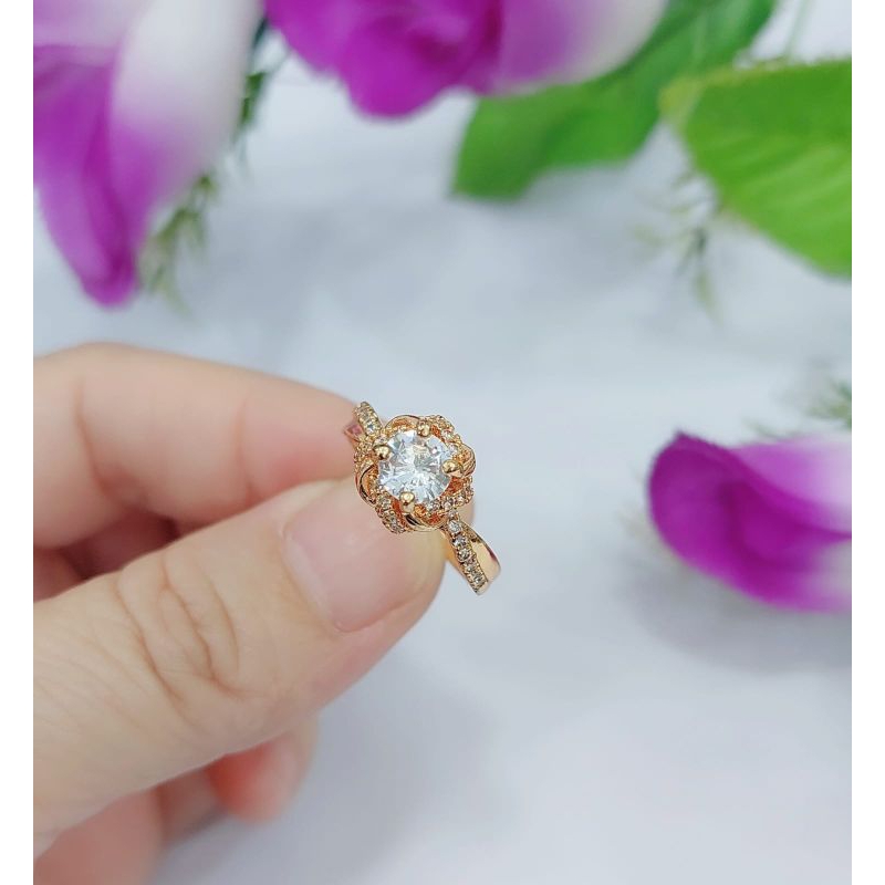 Cincin Xuping Permata Lapis Emas Perhiasan fashion R075