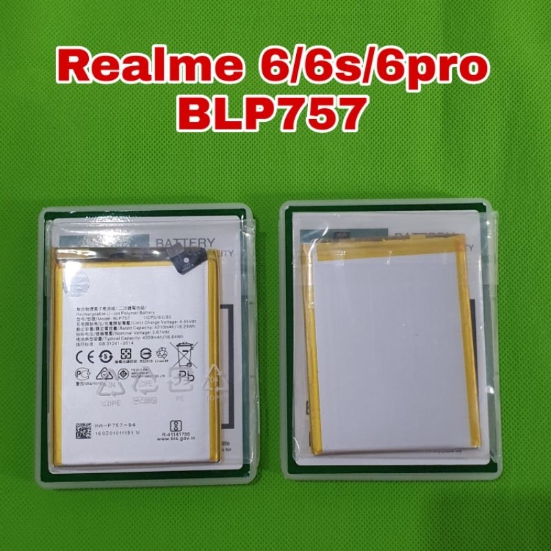 batu batre baterai realme 5/6s/6 pro blp757 ori 100a