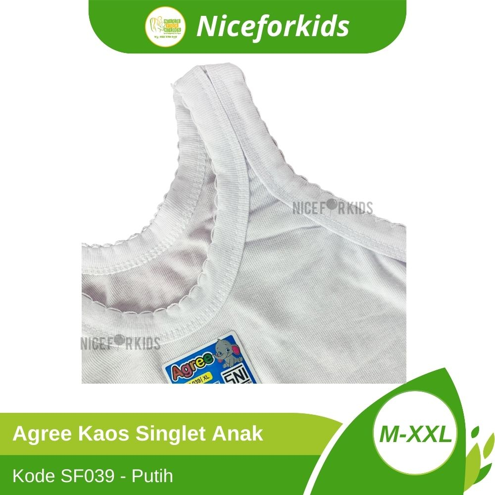 Agree Kaos Singlet Anak Putih SNI Kode SF039 (1pcs)