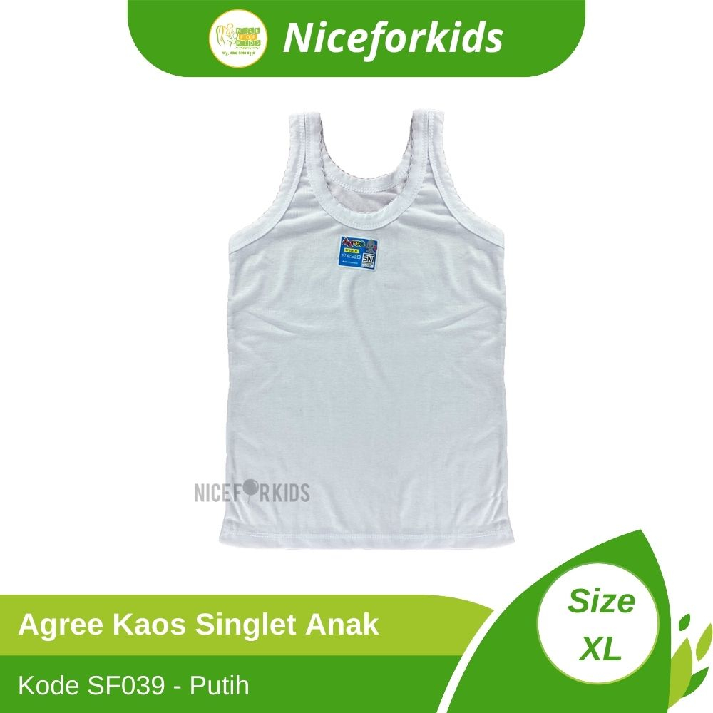 Agree Kaos Singlet Anak Putih SNI Kode SF039 (1pcs)