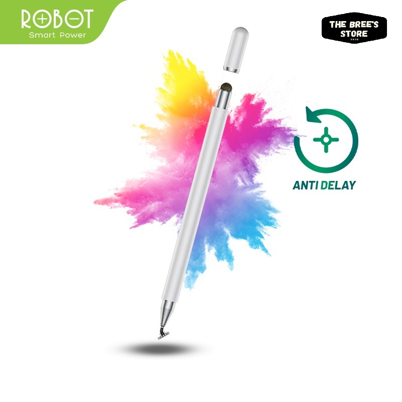 ROBOT RSP01 Universal 2 in 1 Capacitive Stylus Pen for Mobile and Tablet PC White - Garansi 1 Thn