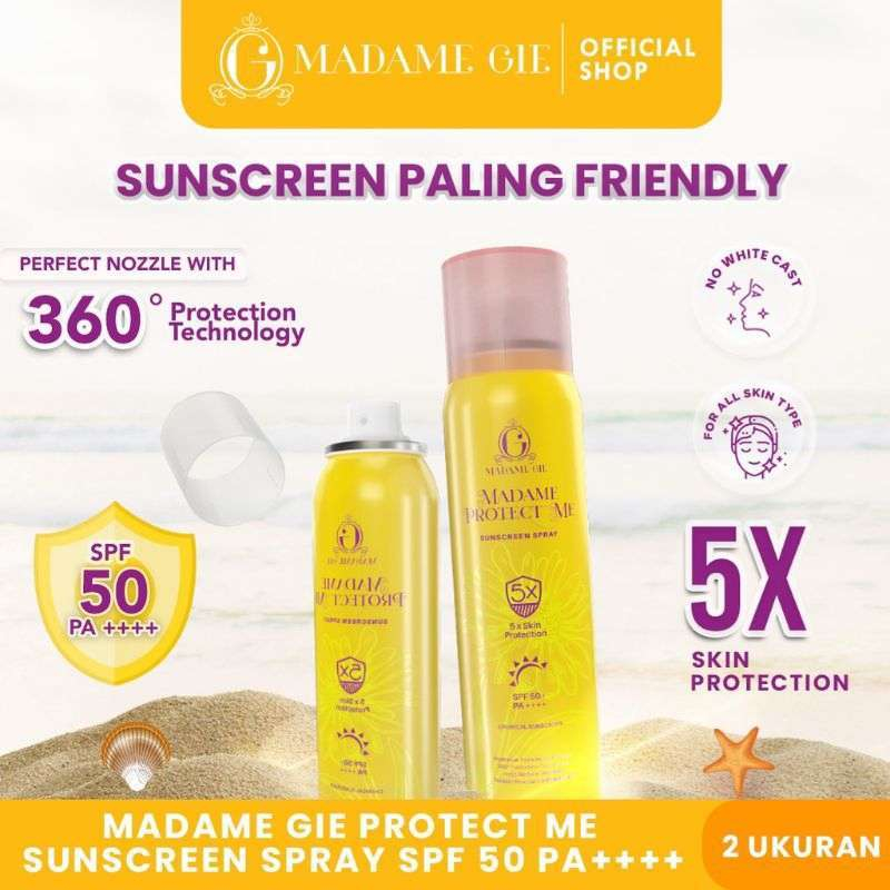 Madame Gie Protect Me Spray Sunscreen Mist SPF 50+PA+++ 50ml dan 100ml