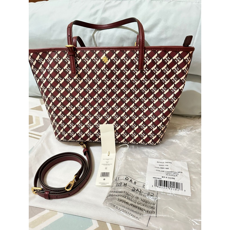 Preloved Tb Geo Mini Zip Tote