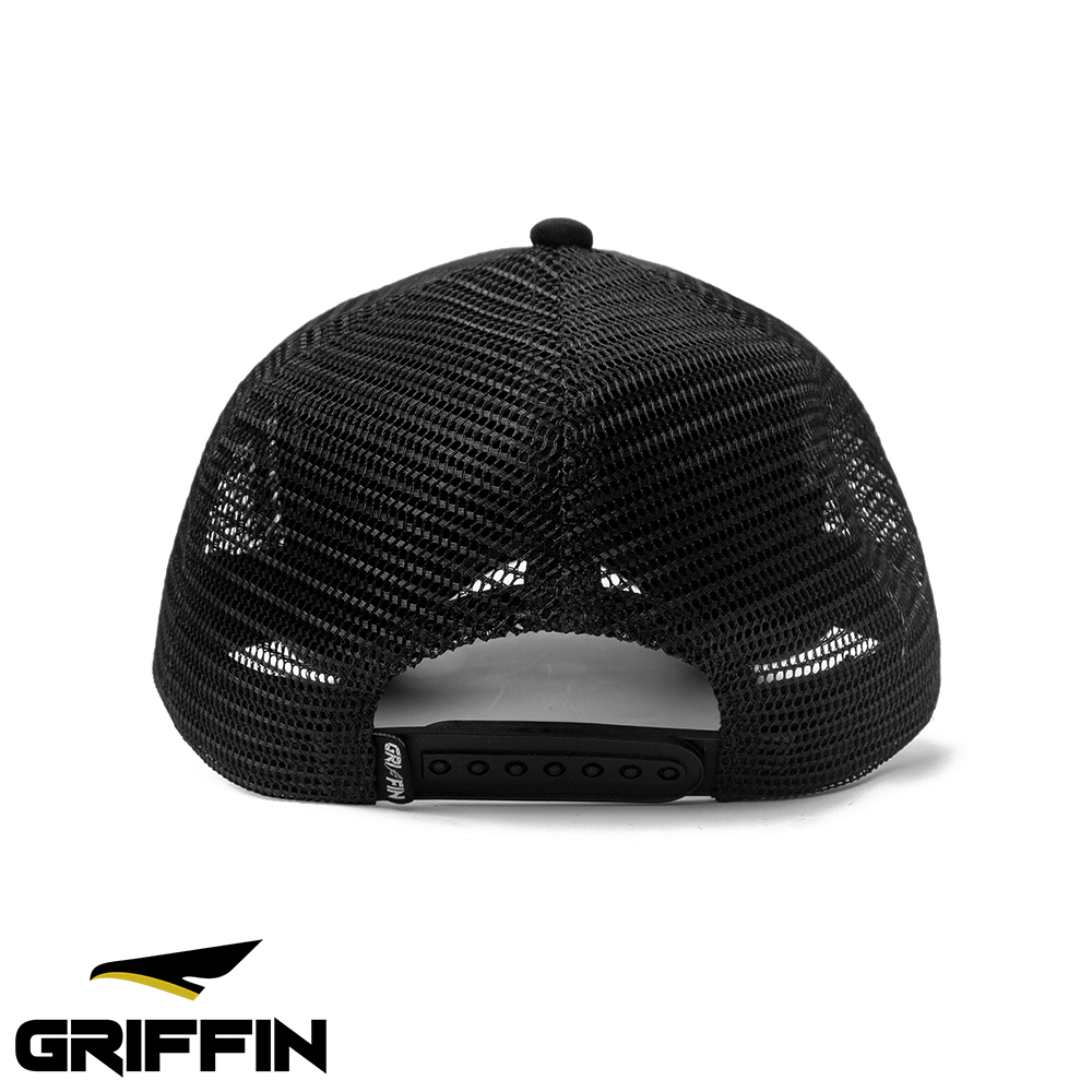 Topi Trucker Pria Keren Sablon Hi-Density Timbul Milton Hitam by Griffin Apparel