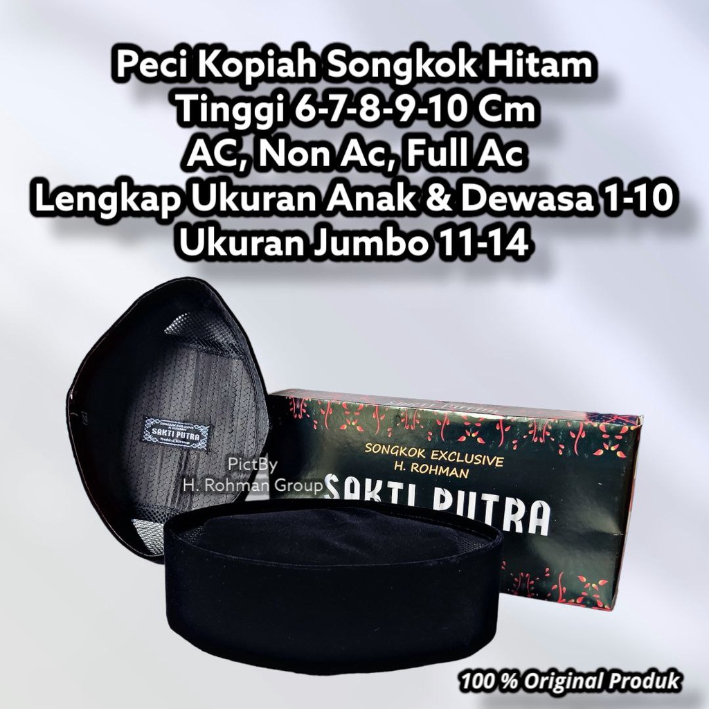 Sakti Putra Peci Tinggi 6 Cm 7-8-9 Cm peci dewasa laki laki terbaru peci pria peci hitam songkok hitam polos peci nasional