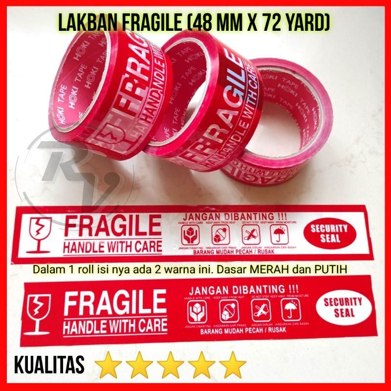 

Plester Fragile 48mm x 50 yard / Fragile 72 Yard / Lakban FRAGILE 2 inch