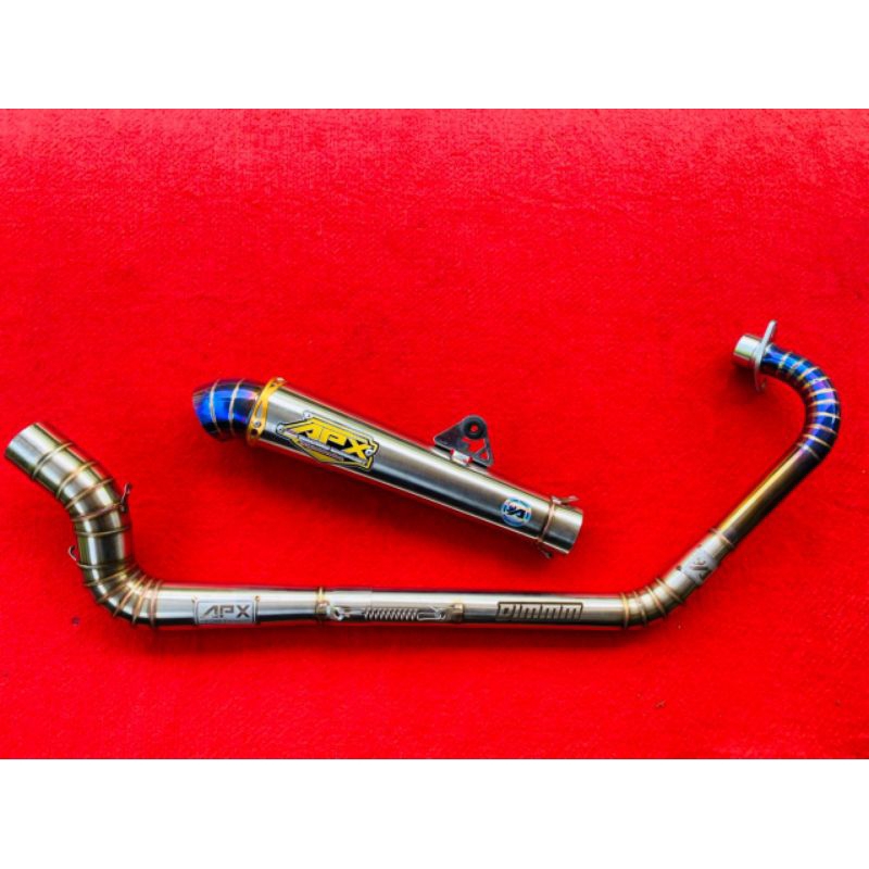KNALPOT APX STENLIS BLU ORIGINAL VIXION CB150R R15 CBR150 SATRIA FU SONIC SUPRA GTR150