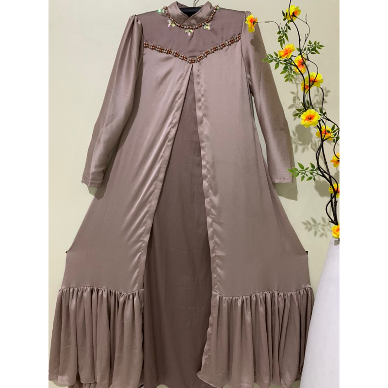 gamis satin silk premium impor