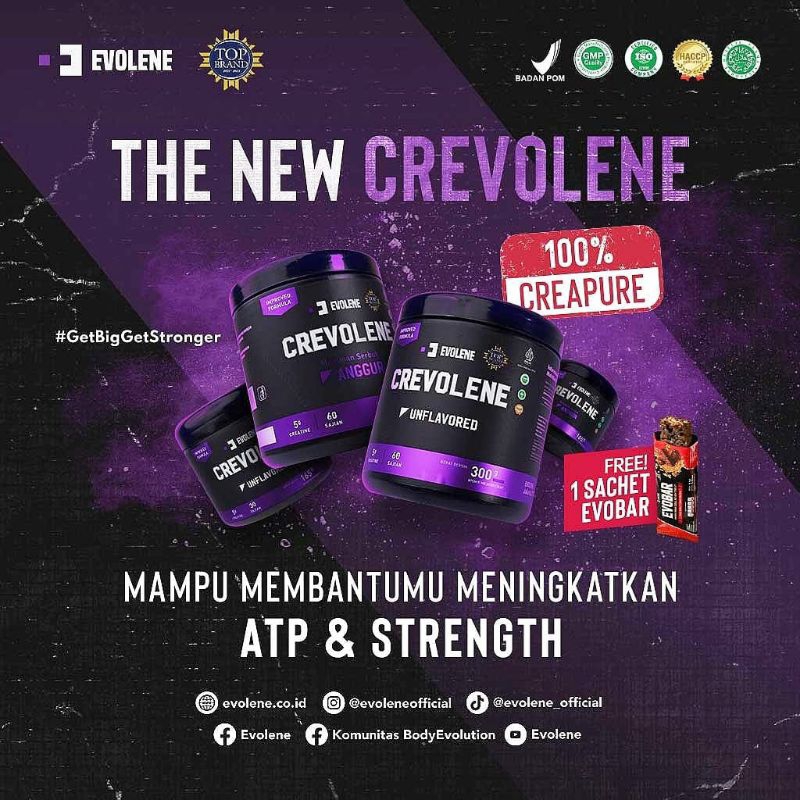 Crevolene Creatine Evolene Creatin Bubuk