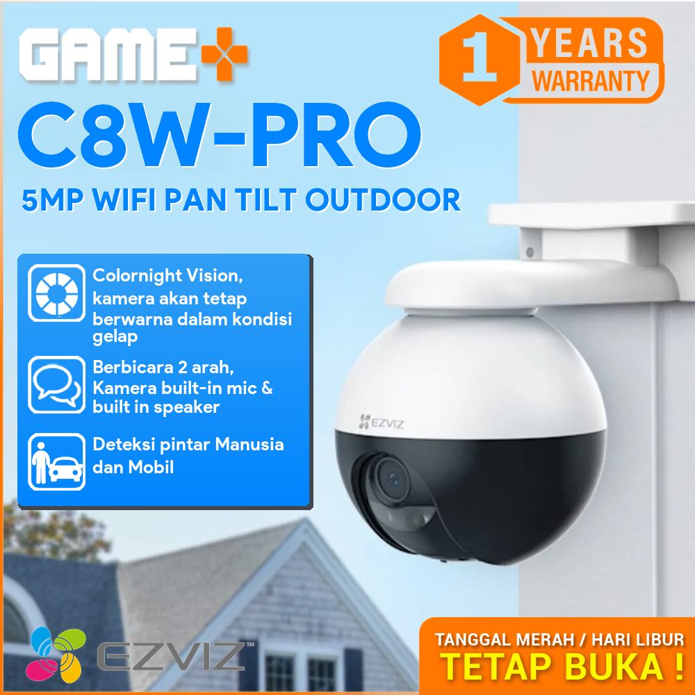 EZVIZ C8W PRO 5MP PANTILT 2 WAY AUDIO ALARM SIRENE OUTDOOR WIFI CAMERA
