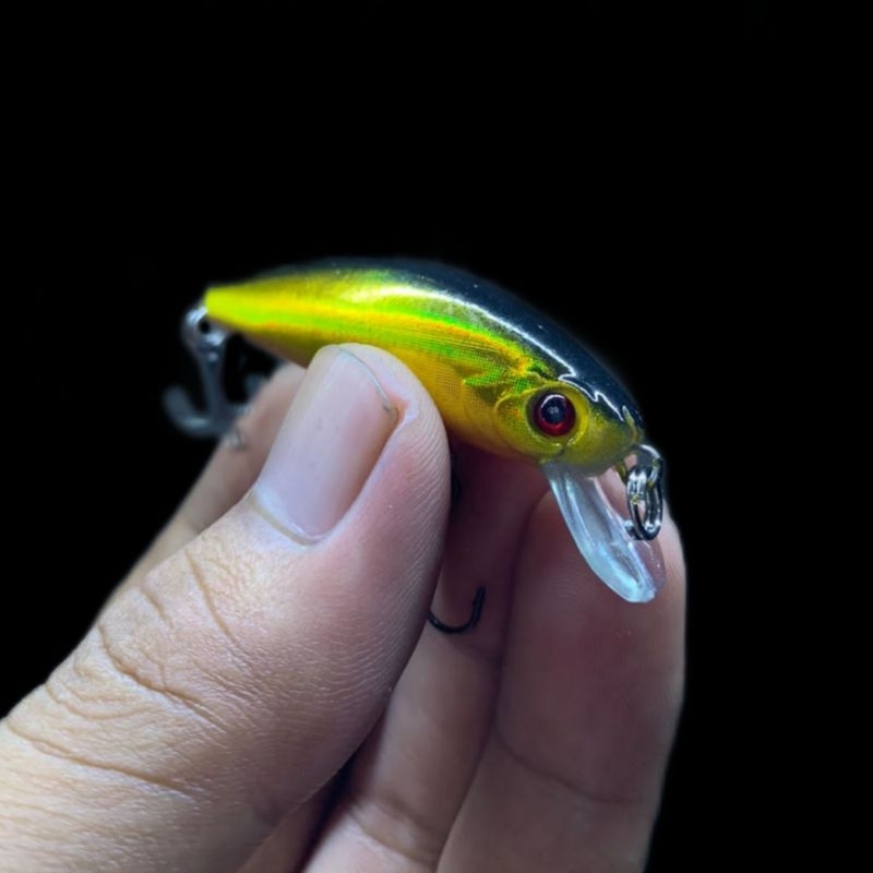 Lure minnow warna emas 5cm 5g cocok untuk casting hampala