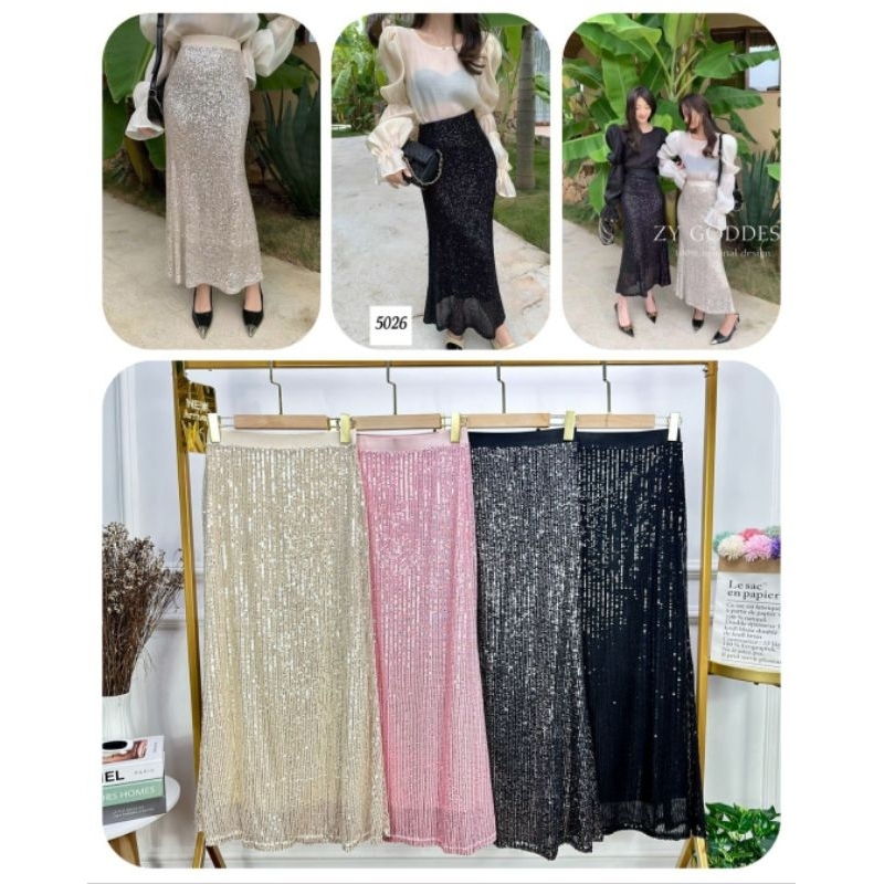 rok bling-bling sequin import bkk mewah | rok party | rok pesta | rok barbie pink | rok pink barbie