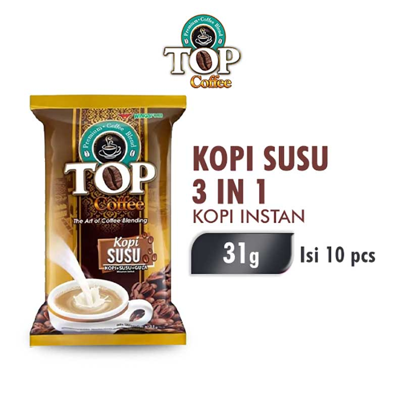 TOP Coffee Kopi Susu 3 in 1 Instan 10 x 31 g