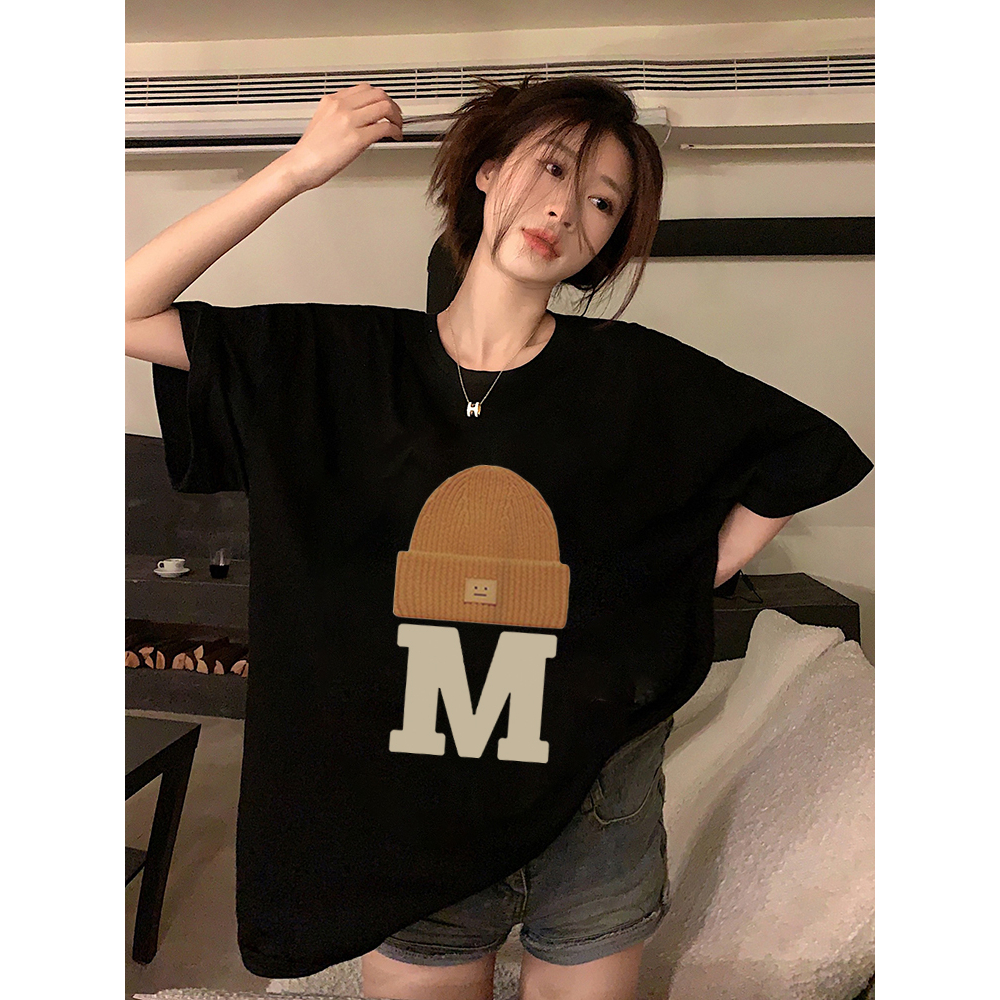 Kaos Atasan Wanita Lengan Pendek Oversize Letter Printed T-shirt Baju Wanita Kekinian Korean Style