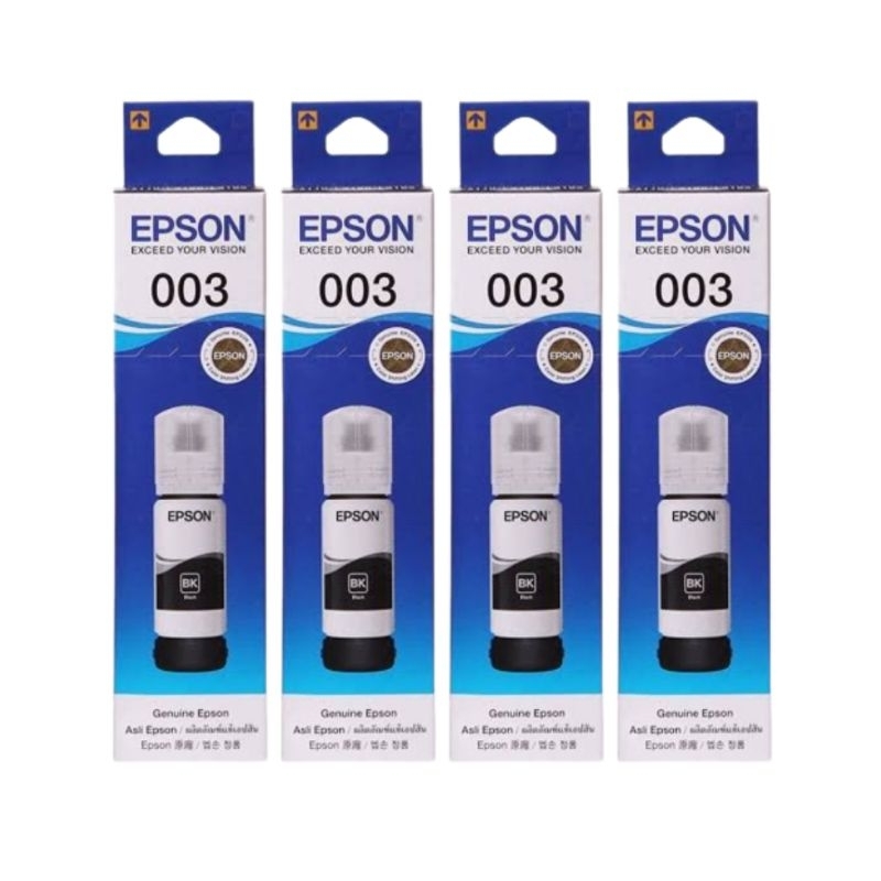 Paket 4 Botol Tinta Epson 003 Black untuk Printer Epson L1110 L3100 L3101 L3110 L3150 L5190