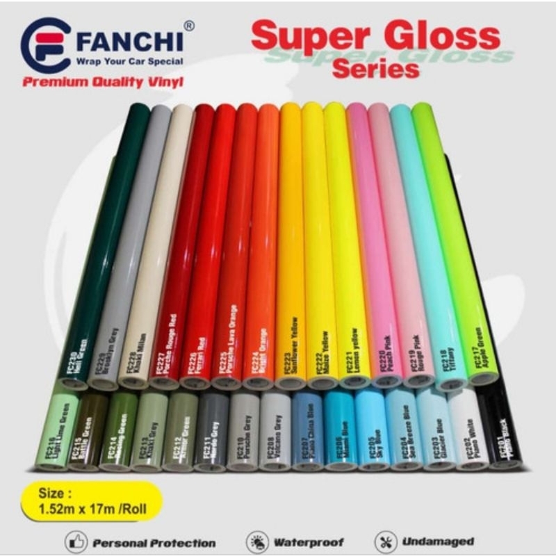 ROLL STICKER FANCHI SUPER GLOSS GLOSSY SERIES PREMIUM WRAP 152cm x 17m ROLL