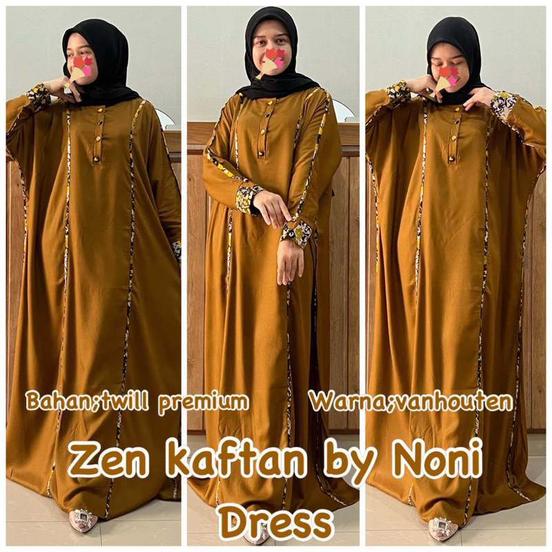 Daster Arab NONI DRESS KAFTAN ZEN  Gamis Twill Premium Big Size Jumbo