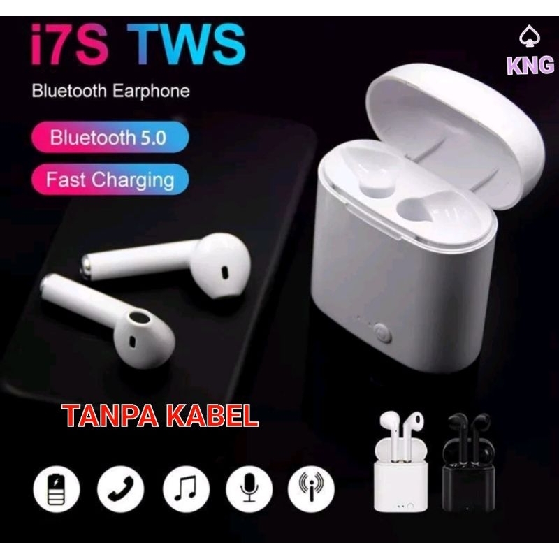 Headset Stereo Bluetooth I7S TWS Versi 5.0 Tanpa Kabel - Sport True Wireless Earphone I7S