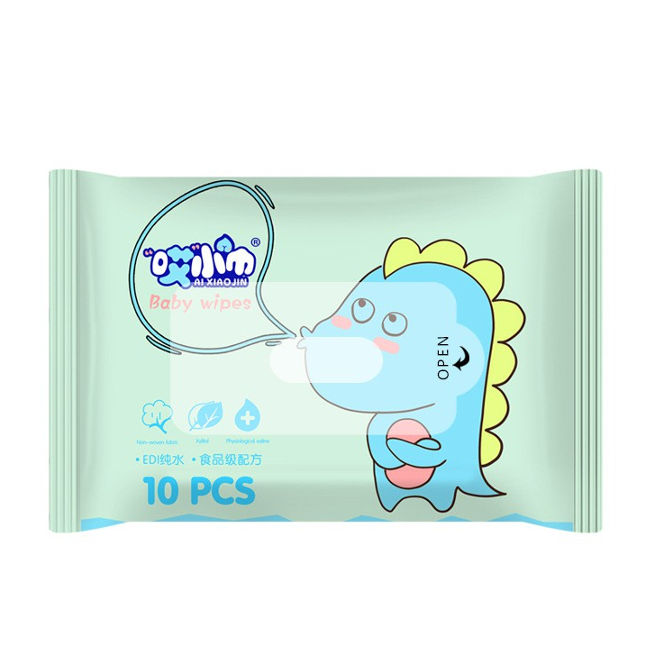 Tissue Basah Wet Wipes Dino / Dino Baby Wipes Wet Pocket Tissue 10s Travel Pack Tisu Basah