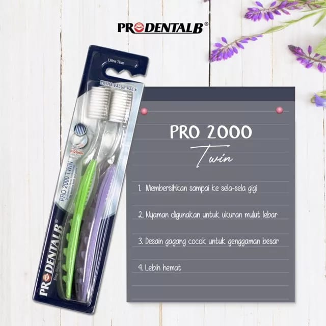 PRODENTAL B SIKAT GIGI PRO 2000 TWIN PACK (ISI 12 PCS)