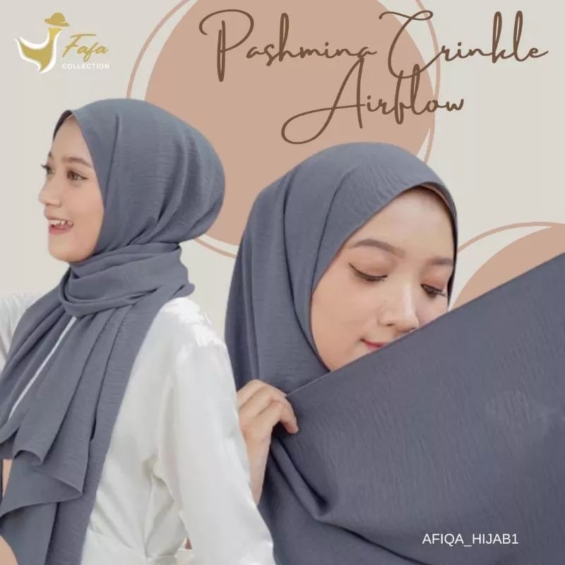 Pashmina Crinckle 185x75 cm Hijab Instan Kerudung Instan