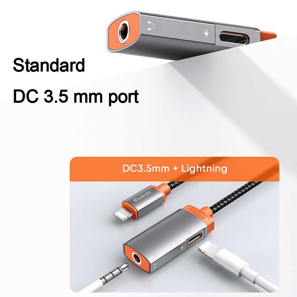 MCDODO Audio Converter Splitter Iphone To Jack 3.5mm Charging + Audio