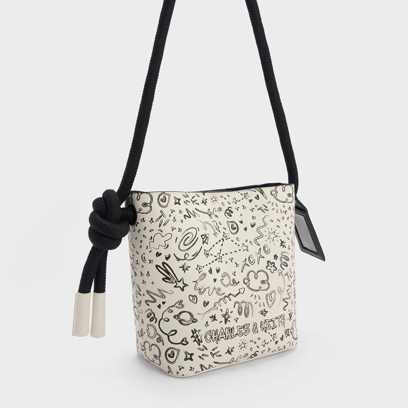 Tas Wanita Bucket Knotted Printed