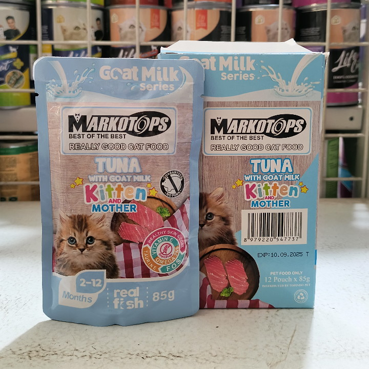 Makanan Kucing Markotops Sachet Kitten Tuna Pouch 85G