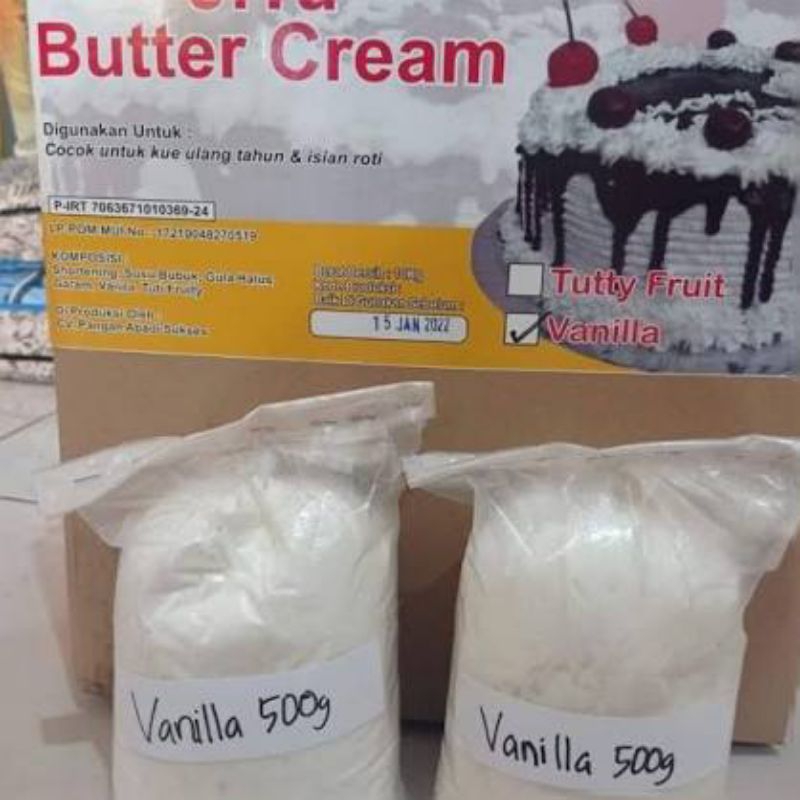 

butter cream vanilla/tuty fruity mix 250 gr repack