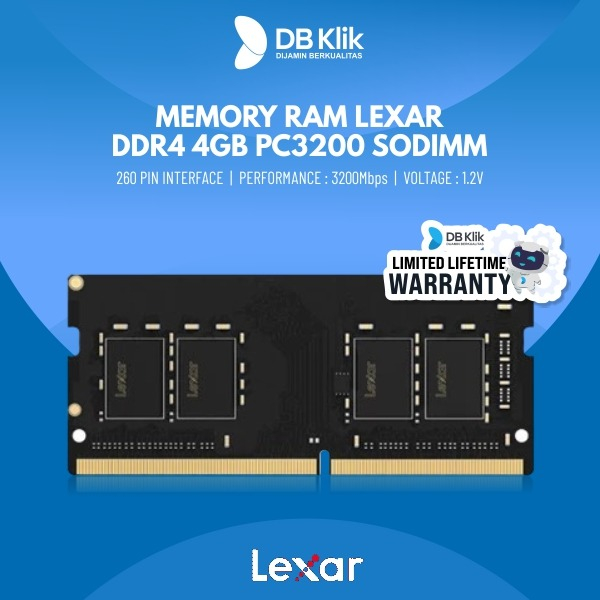 Memory Ram Lexar Ddr4 4Gb PC3200 Sodimm - Ram Notebook Ddr4 4Gb