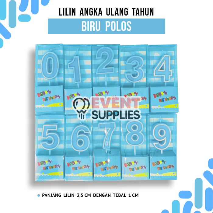 Lilin Angka Ulang Tahun Biru Pink Hijau Ecer & Grosir