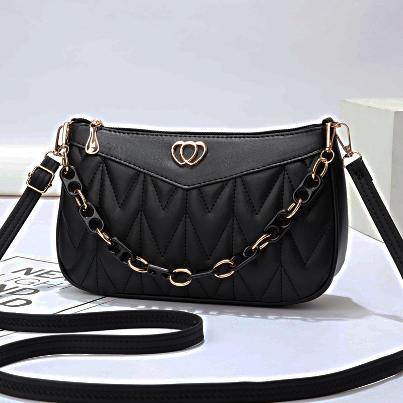 TAS SELEMPANG WANITA PREMIUM SLING BAG REMAJA KOREA KEKINIAN IMPORT KULIT HITAM AMALENE TA814B5 RANTAI LUCU MURAH SHOULDER BAHU BRANDED BATAM CEWEK SIMPLE CASUAL FASHION