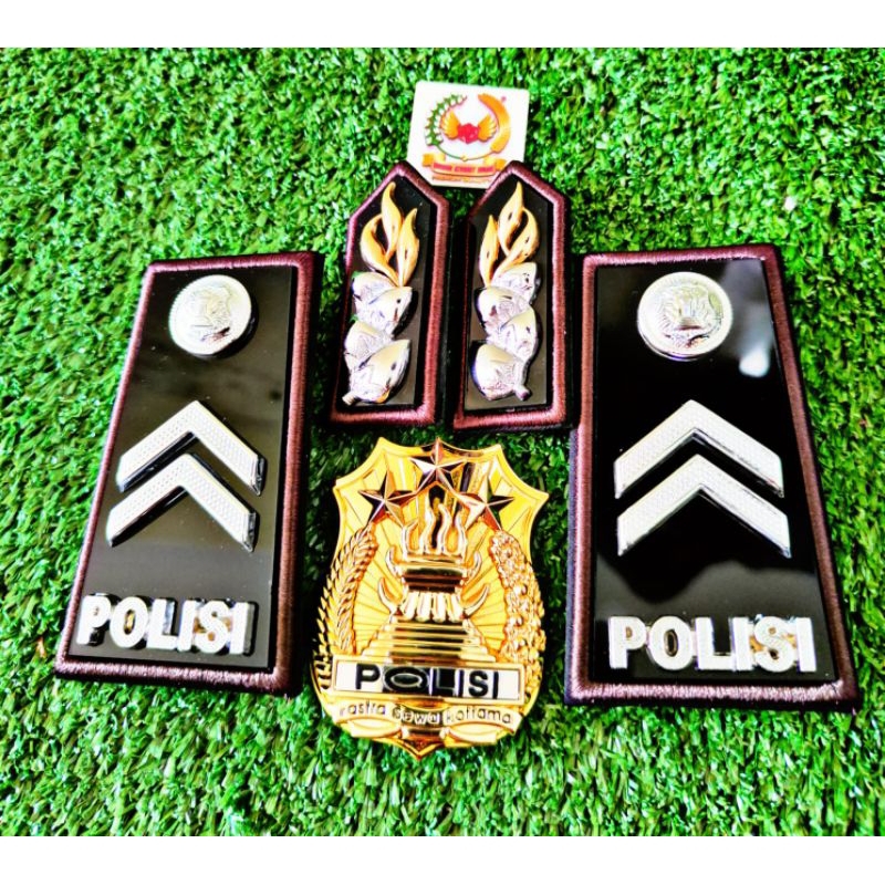 paket hemat atribut polri pdh briptu, monogram, kewenangan mewwah murah