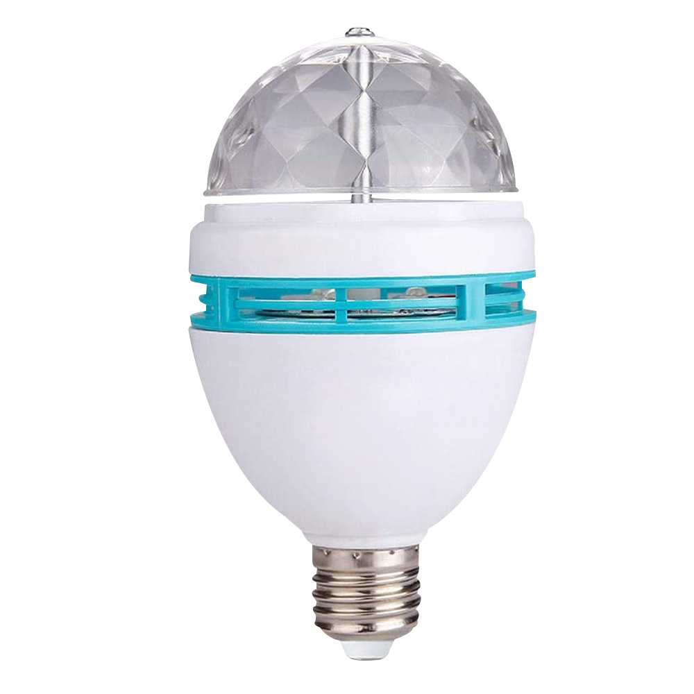 Lampu LED RGB Color Crystal Rotating Light Bulb E27 3W Lampu Hias Warna Warni Cahaya Terang Stabil Berkualitas