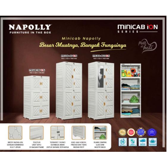 LEMARI PLASTIK NAPOLLY MINICAB ION MURAH LEMARI PLASTIK JUMBO NAPOLLY