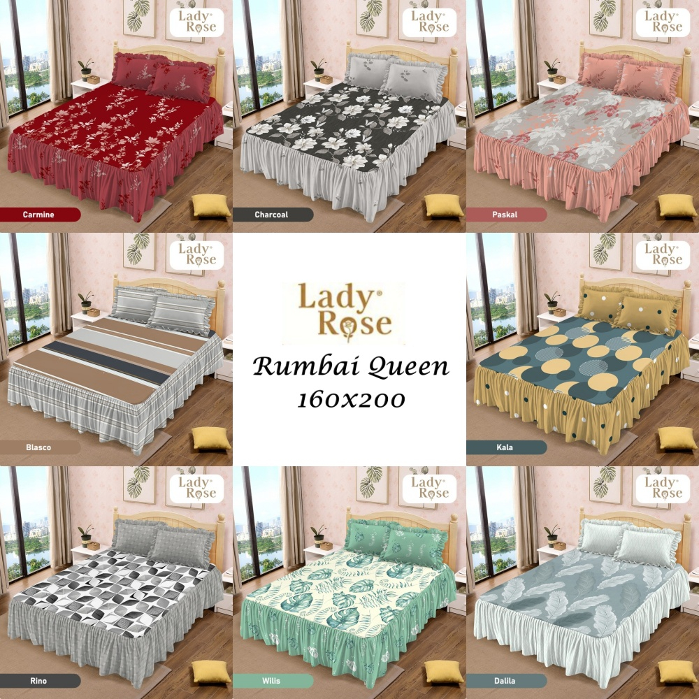 Lady Rose - Sprei RUMBAI Queen (160x200) Terlaris pilihan