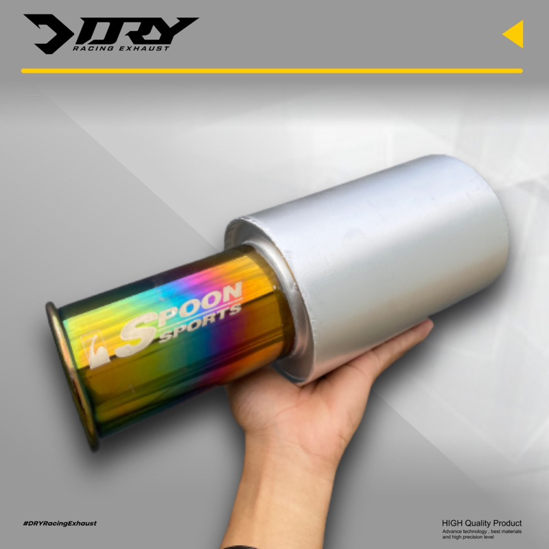 Knalpot Racing Mobil Spoon Pelangi Silver