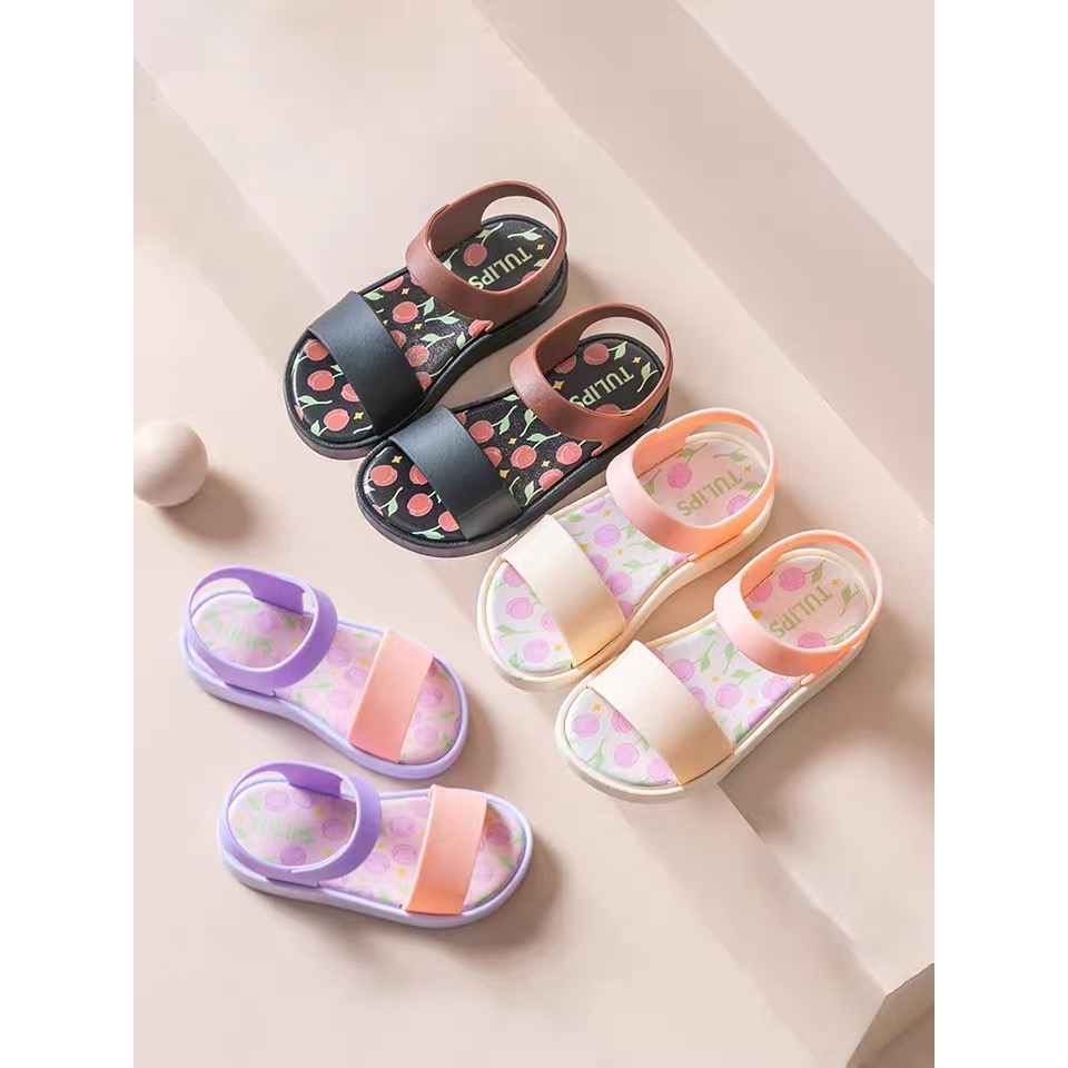 babyfit sepatu sendal karet tali tempel sandal anak perempuan pvc import ml-0515