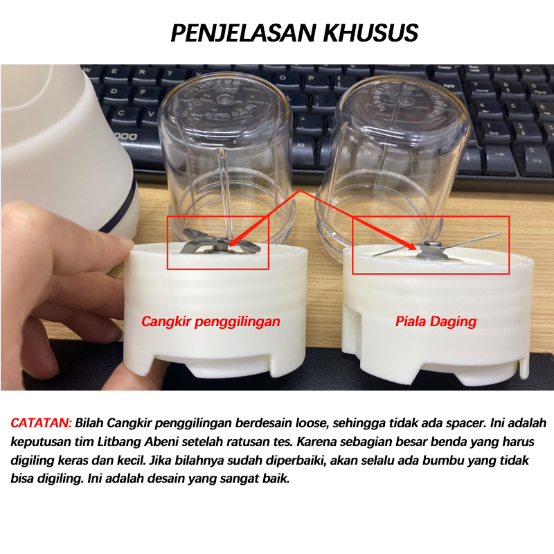 Abeni Blender portable/Juicer USB Multifungsi Kaca Menebal Cangkir（Tiga cangkir fungsional）