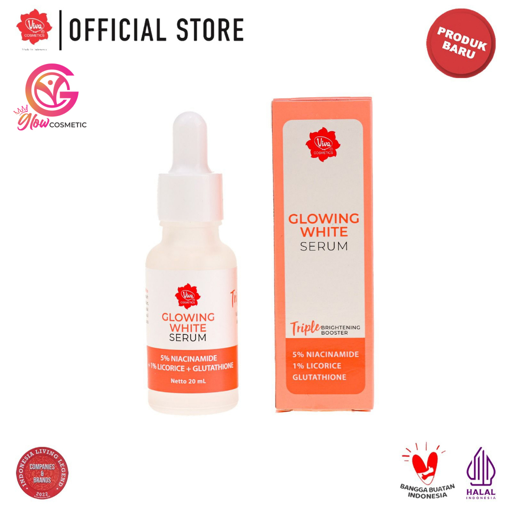 Viva Glowing White Serum with Niacinamide, Licorice &amp; Glutathione (20ml)