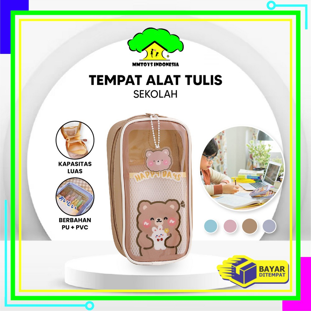 

MI-A61 Tempat Pensil Anak Transparan Motif Kartun Pencil Case Multifungsi Ala Korea Pouch Serbaguna / Tempat Alat Tulis Tempat Pulpen Perlengkapan Sekolah