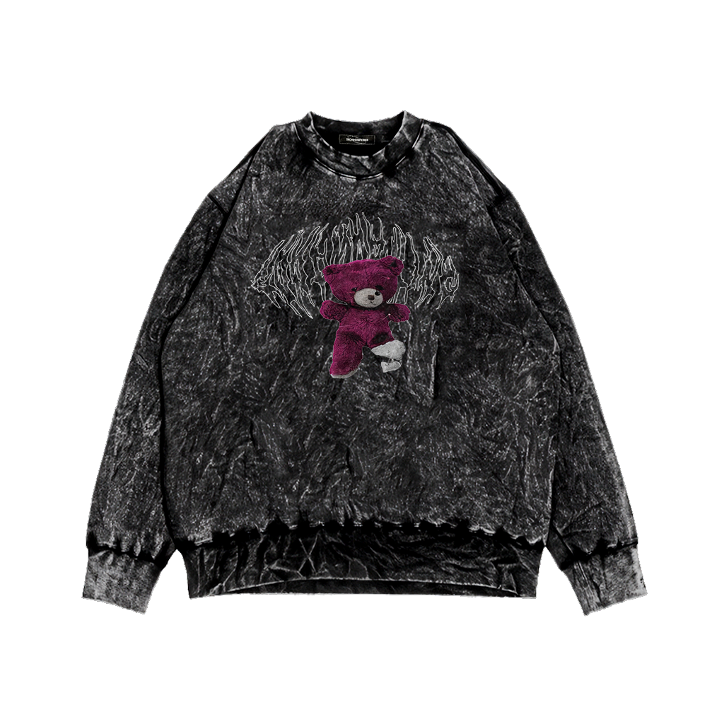 Crewneck Sweater  Pria Wanita Sandwash Motif Pagarnusa Terbaru Hits Kekinian Simple Casual