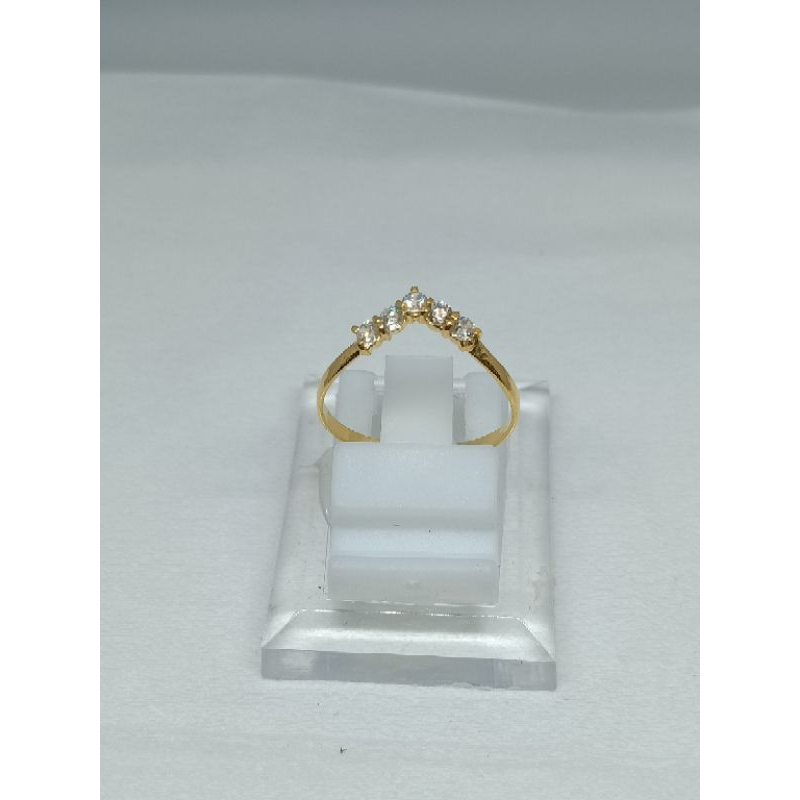 cincin V Aurel 0.5 gram emas muda