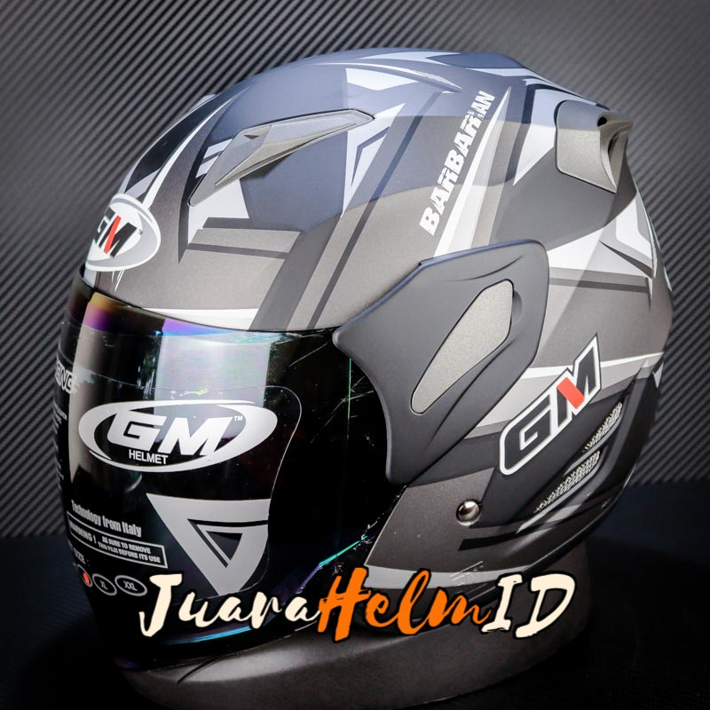 GM HELM FIGHTER BARBARIAN / BLACK SILVER DOFF / SINGLE VISOR