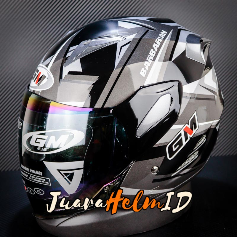 GM HELM FIGHTER BARBARIAN / BLACK SILVER / SINGLE VISOR