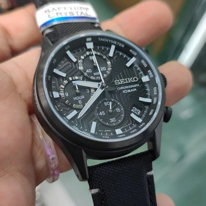 Seiko Quartz SSB421P1 Chronograph Sapphire Black - Jam Tangan Pria SSB421