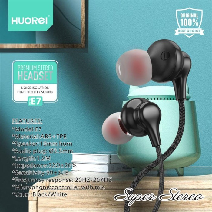 HUOREI Super Stereo Earphone E7 with Microphone