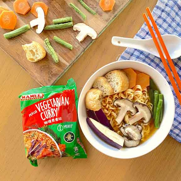 [HALAL] Mamee Mi Instan Vegetarian Curry / Sayuran 78gr / Mame Mie Instant Vegan Kari Vege Noodle